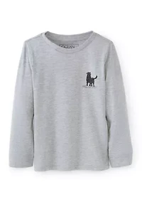 Boys 4-7 Dog Snow Long Sleeve T-Shirt