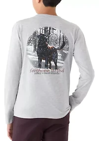 Boys 8-20 Dog Snow Long Sleeve T-Shirt