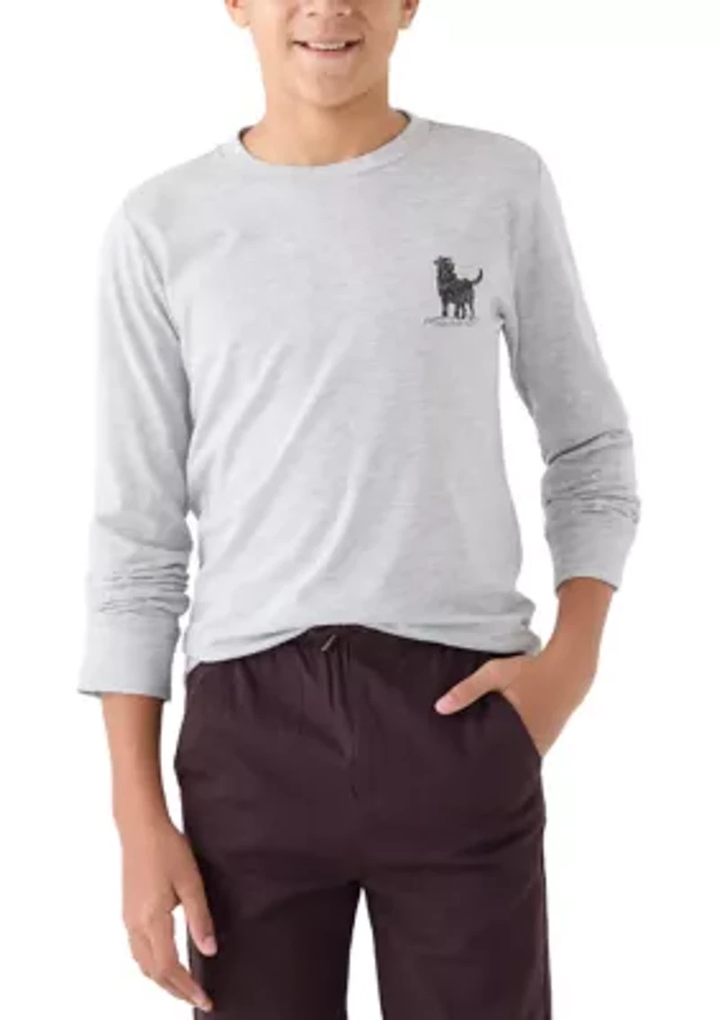 Boys 8-20 Dog Snow Long Sleeve T-Shirt