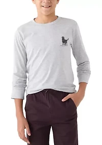 Boys 8-20 Dog Snow Long Sleeve T-Shirt