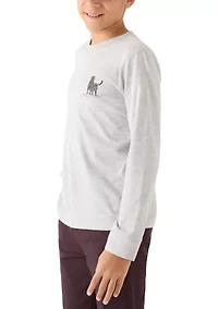 Boys 8-20 Dog Snow Long Sleeve T-Shirt