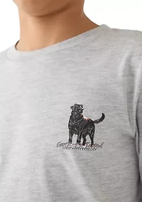 Boys 8-20 Dog Snow Long Sleeve T-Shirt