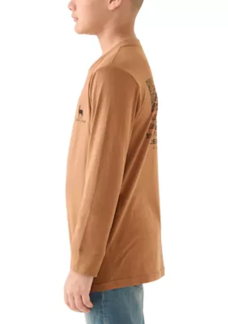 Boys 8-20 Deerflag Long Sleeve T-Shirt
