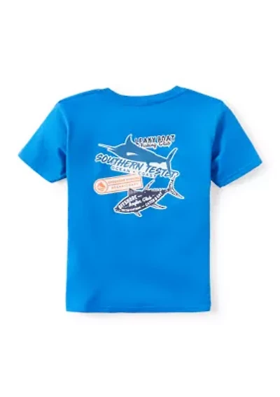 Boys 4-7 Fish Sticker Short Sleeve T-Shirt
