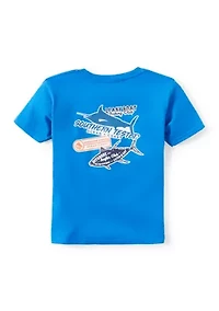Boys 4-7 Fish Sticker Short Sleeve T-Shirt