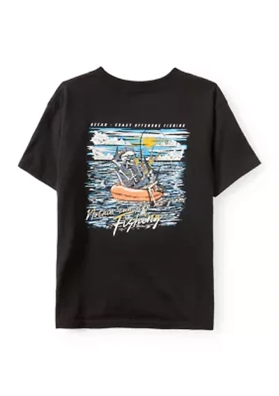 Boys 4-7 Skeleton Fishing Short Sleeve T-Shirt
