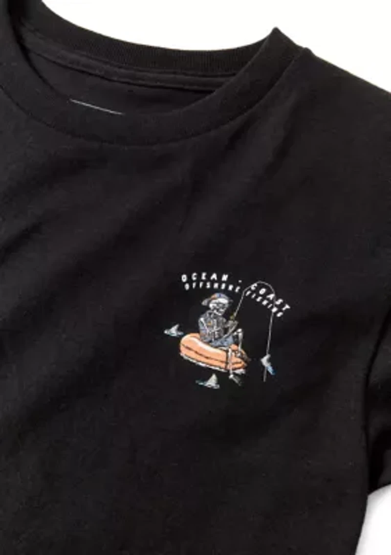 Boys 4-7 Skeleton Fishing Short Sleeve T-Shirt