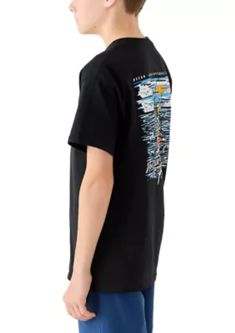 Boys 8-20 Skeleton Fishing Graphic Short Sleeve T-Shirt