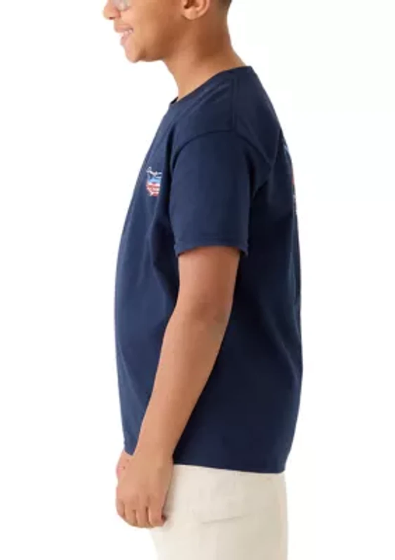 Boys 8-20 Short Sleeve Americana Fish Graphic T-Shirt