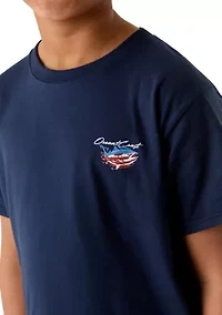 Boys 8-20 Short Sleeve Americana Fish Graphic T-Shirt