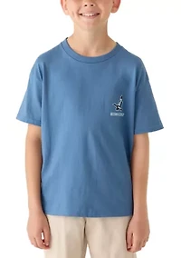 Boys 8-20 Dog Flying Birds Graphic Short Sleeve Shirt