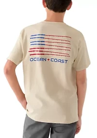 Boys 8-20 American Flag Fishing Rod Graphic Short Sleeve Shirt