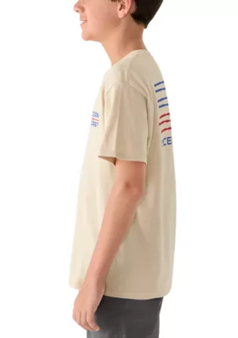 Boys 8-20 American Flag Fishing Rod Graphic Short Sleeve Shirt