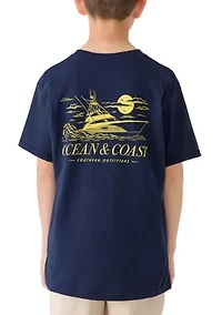 Boys 8-20 Fishing Boat Graphic Short Sleeve Shirt