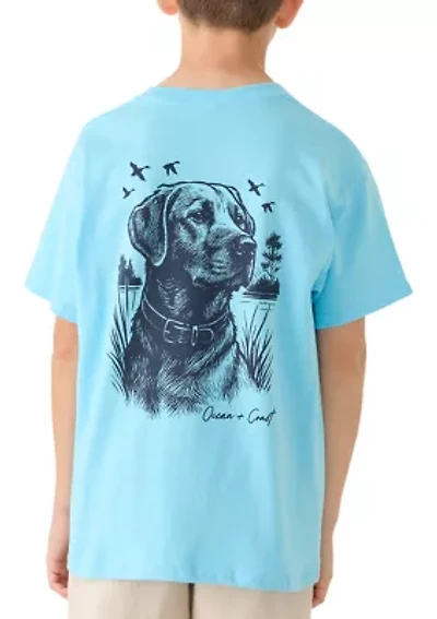 Boys 8-20 Dog Hunting Bird Graphic Short Sleeve Shirt