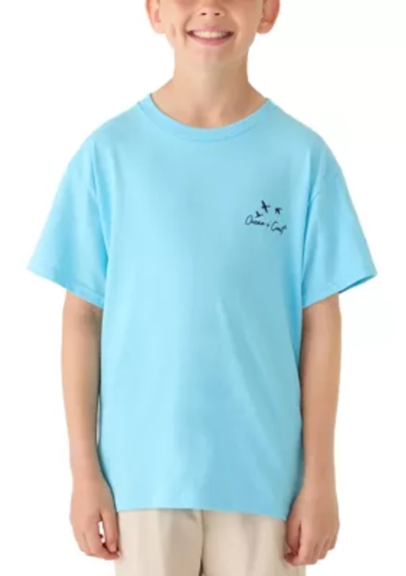Boys 8-20 Dog Hunting Bird Graphic Short Sleeve Shirt