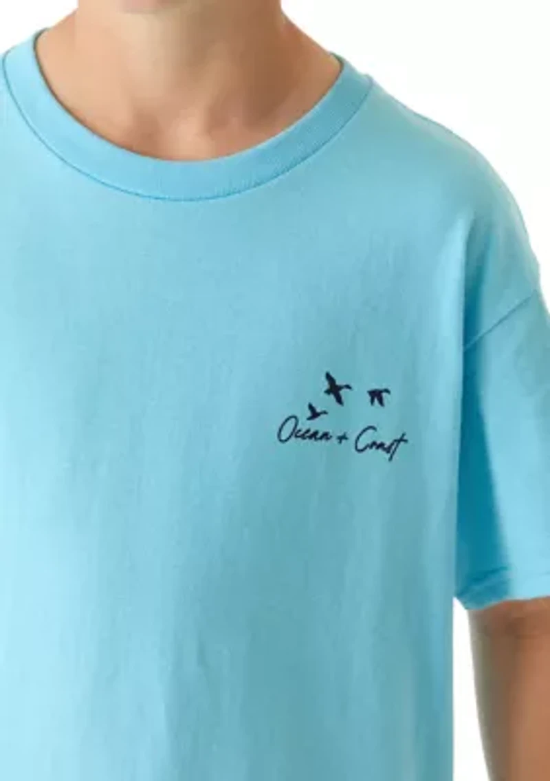 Boys 8-20 Dog Hunting Bird Graphic Short Sleeve Shirt