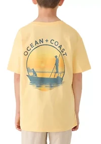Boys 8-20 Sunrise Fishing Graphic Short Sleeve Shirt