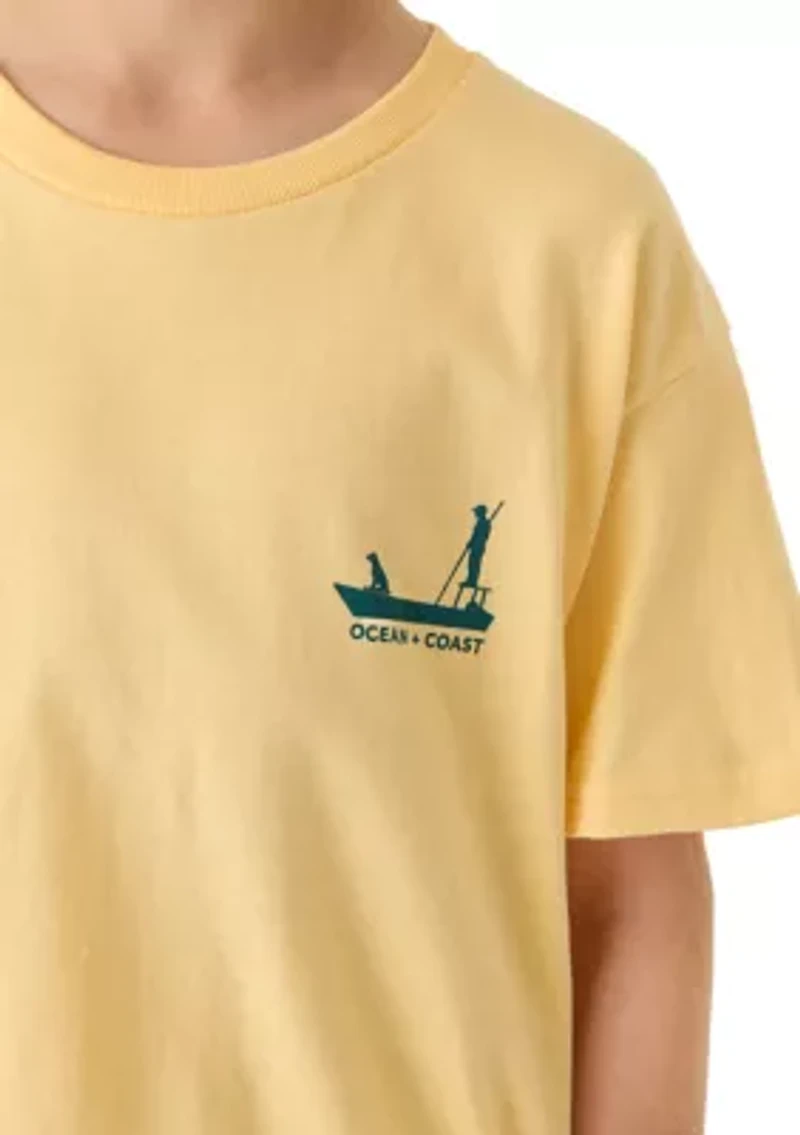 Boys 8-20 Sunrise Fishing Graphic Short Sleeve Shirt