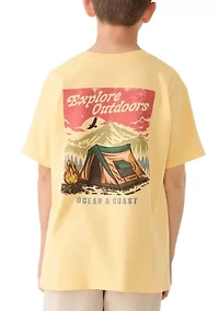 Boys 8-20 Camping Tent Short Sleeve Graphic T-Shirt