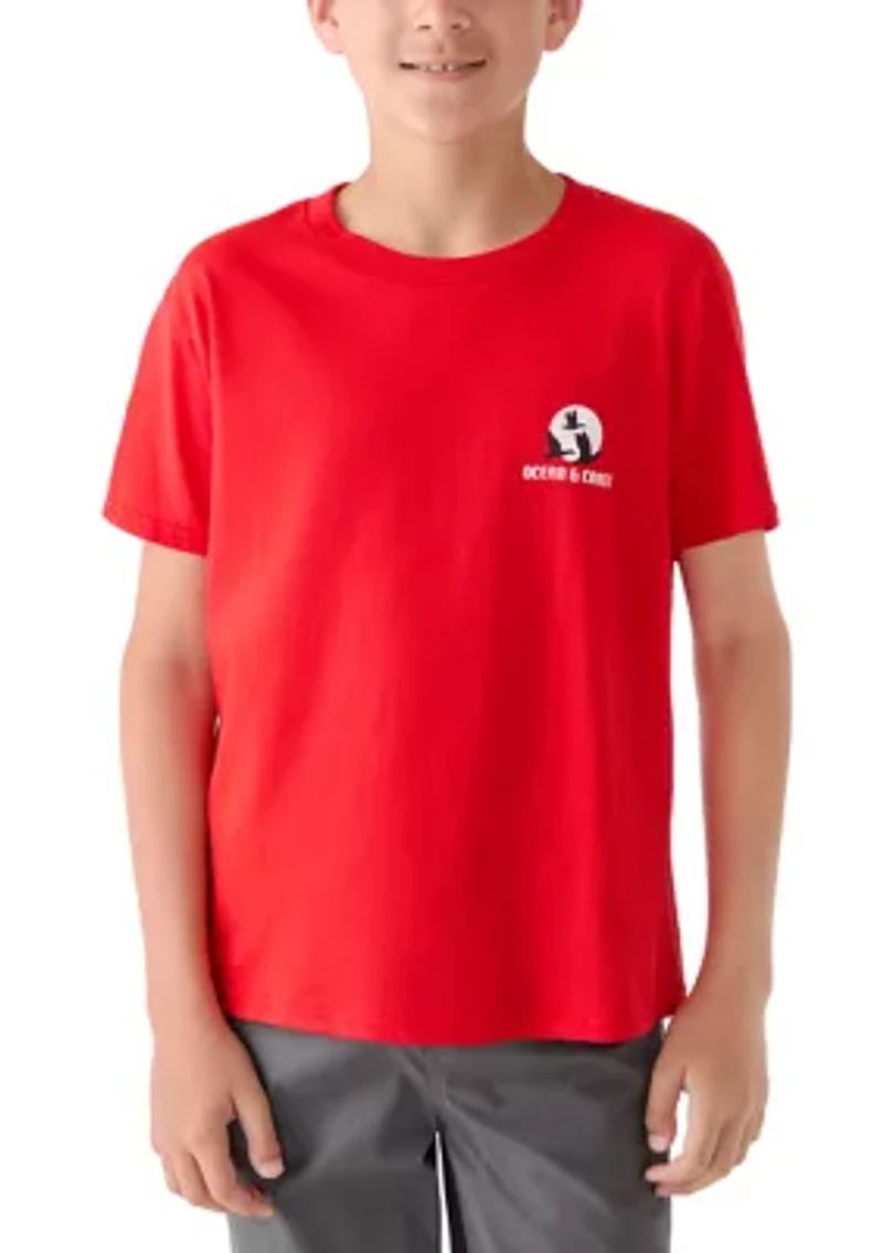 Boys 8-20 American Flag Hunting Birds Short Sleeve Graphic Shirt