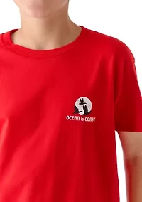 Boys 8-20 American Flag Hunting Birds Short Sleeve Graphic Shirt