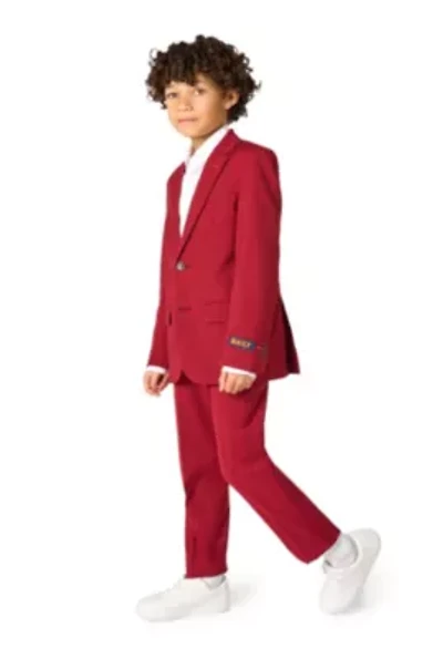 OppoSuits Daily Boys Suit - Casual Kids Two-Piece Wedding & Easter Outfit Bright Burgundy
