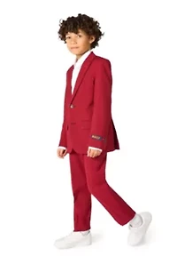 OppoSuits Daily Boys Suit - Casual Kids Two-Piece Wedding & Easter Outfit Bright Burgundy