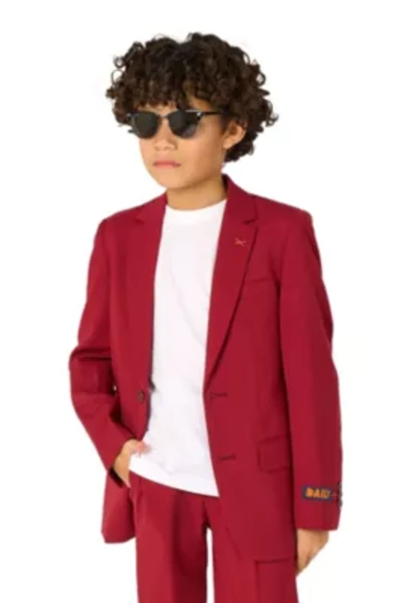 OppoSuits Daily Boys Suit - Casual Kids Two-Piece Wedding & Easter Outfit Bright Burgundy