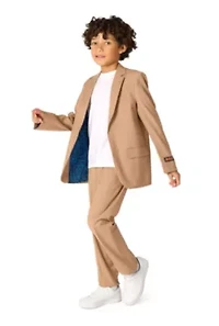 OppoSuits Daily Boys Suit - Casual Kids Two-Piece Wedding & Easter Outfit Dark Sand