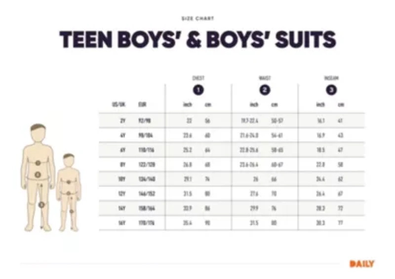 TEEN BOYS Daily Deep Black 2 Piece Suit