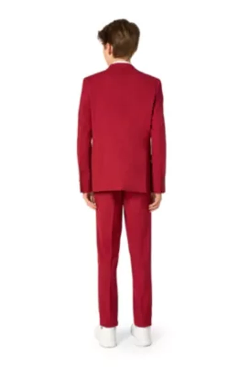OppoSuits Daily Teen Boys Suit - Casual Kids Two-Piece Wedding & Easter Outfit Bright Burgundy