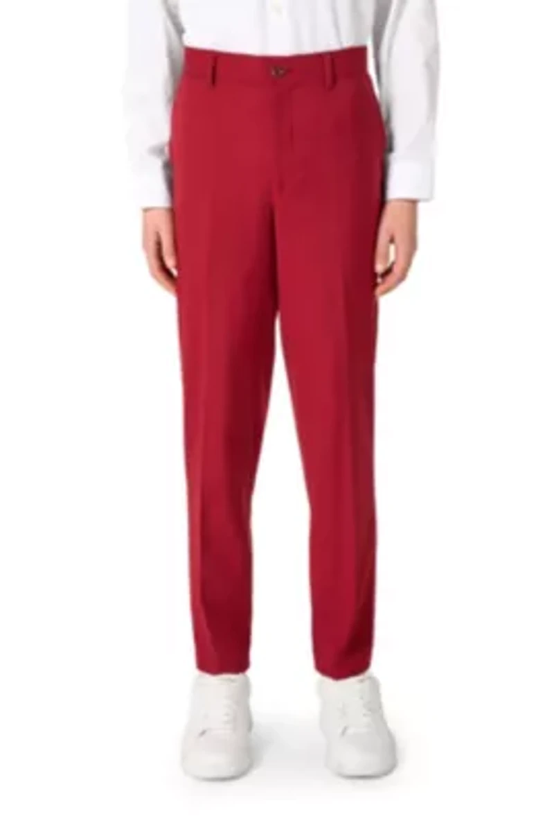OppoSuits Daily Teen Boys Suit - Casual Kids Two-Piece Wedding & Easter Outfit Bright Burgundy