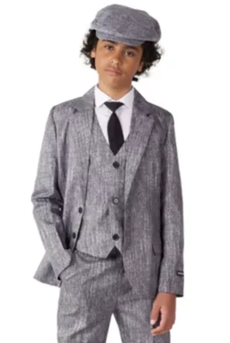 BOYS 20's Gangster Grey 2 Piece Suit + Tie