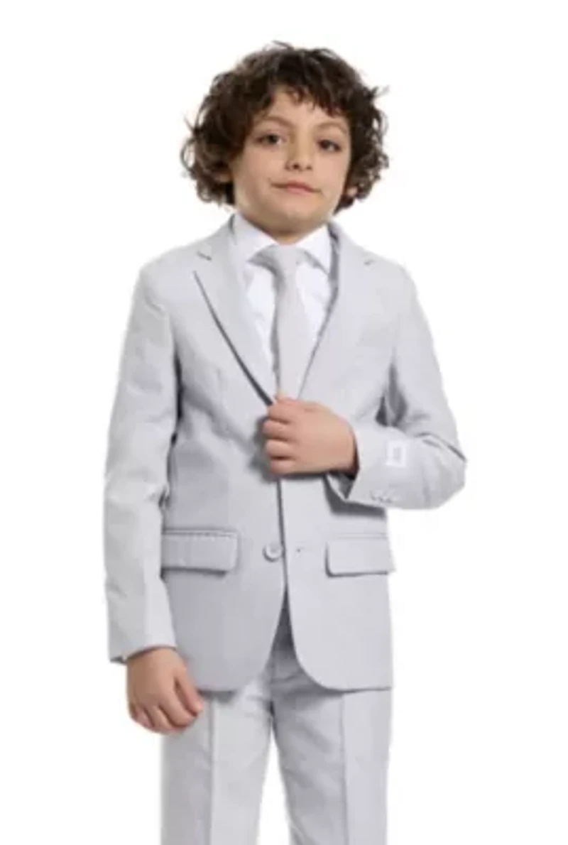 BOYS Groovy Grey 2 Piece Suit + Tie