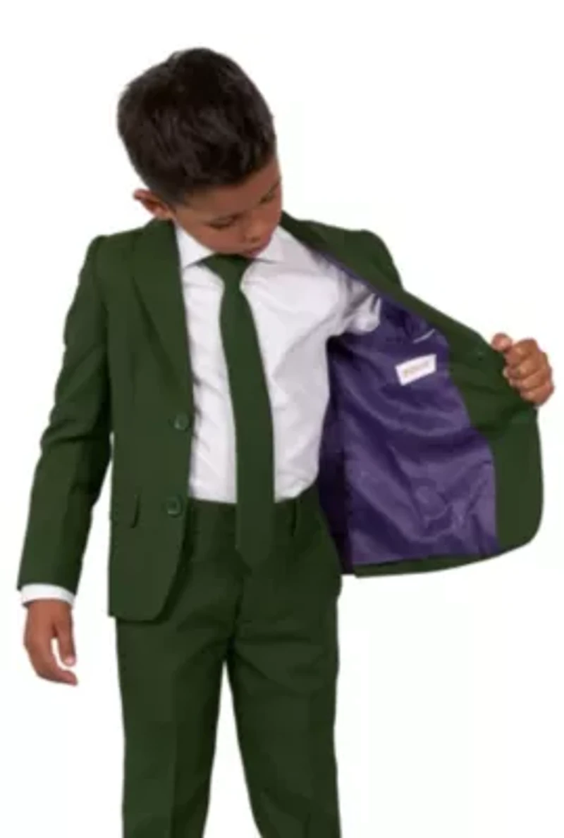 BOYS Glorious Green 2 Piece Suit + Tie