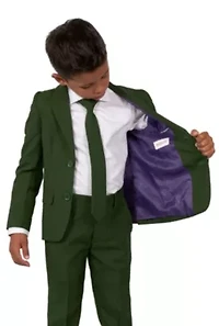 BOYS Glorious Green 2 Piece Suit + Tie