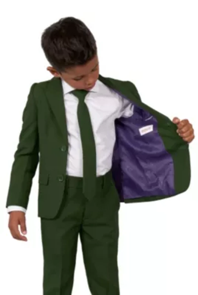 BOYS Glorious Green 2 Piece Suit + Tie