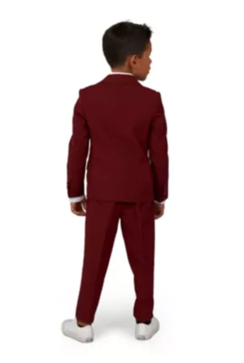 BOYS Blazing Burgundy 2 Piece Suit + Tie