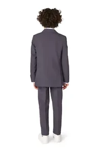 OppoSuits Boys Charcool Solid Color Suit - School And Wedding Party Outfit Charcoal Black