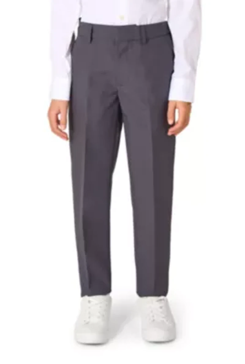 OppoSuits Boys Charcool Solid Color Suit - School And Wedding Party Outfit Charcoal Black