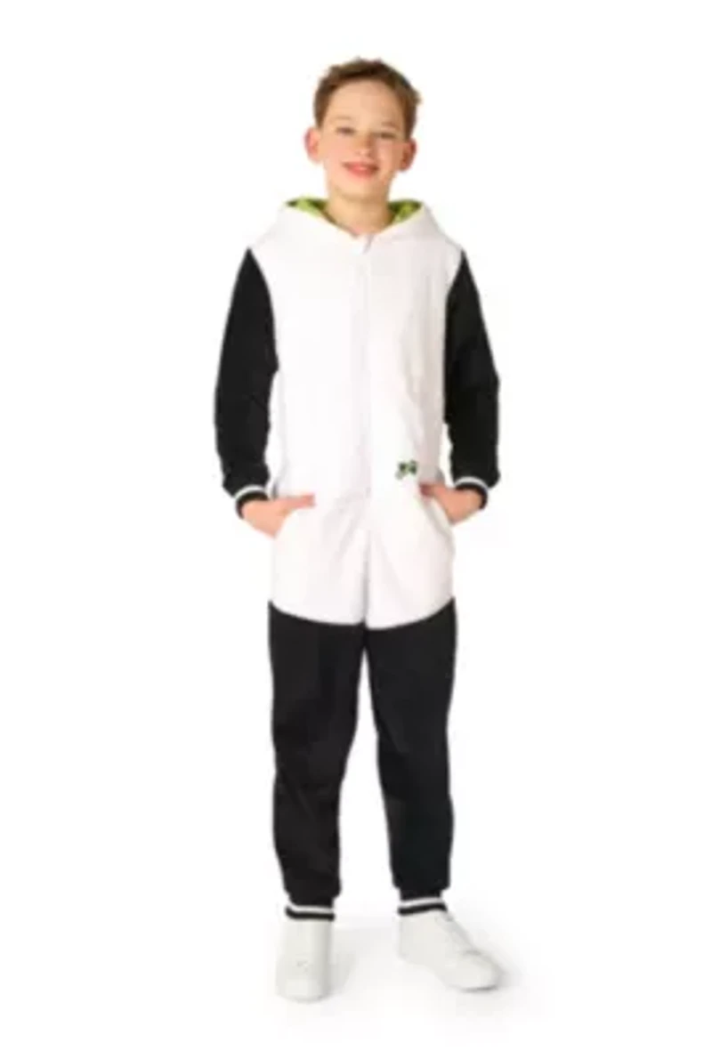 OppoSuits Kids Panda Costume Outfit - Animal Jumper Pyjamas White