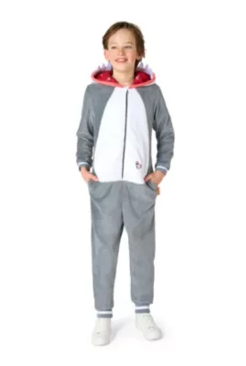 OppoSuits Kids Shark Costume Outfit - Animal Jumper Pyjamas Grey