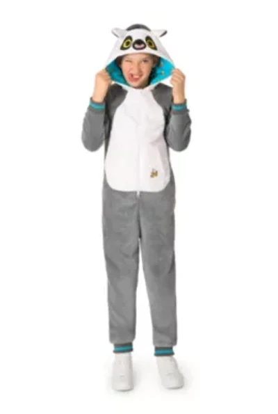 OppoSuits Kids Lemur Costume Outfit - Animal Jumper Pyjamas Grey