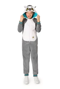 OppoSuits Kids Lemur Costume Outfit - Animal Jumper Pyjamas Grey