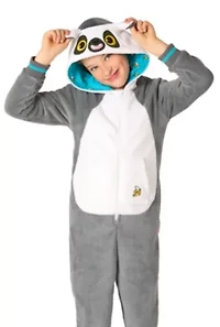 OppoSuits Kids Lemur Costume Outfit - Animal Jumper Pyjamas Grey