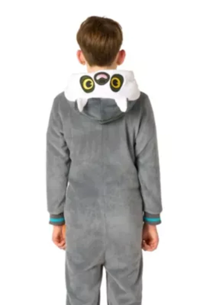 OppoSuits Kids Lemur Costume Outfit - Animal Jumper Pyjamas Grey