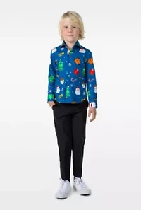 SHIRT LS Festivity Blue Boys
