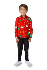 SHIRT LS Festivity Red Boys
