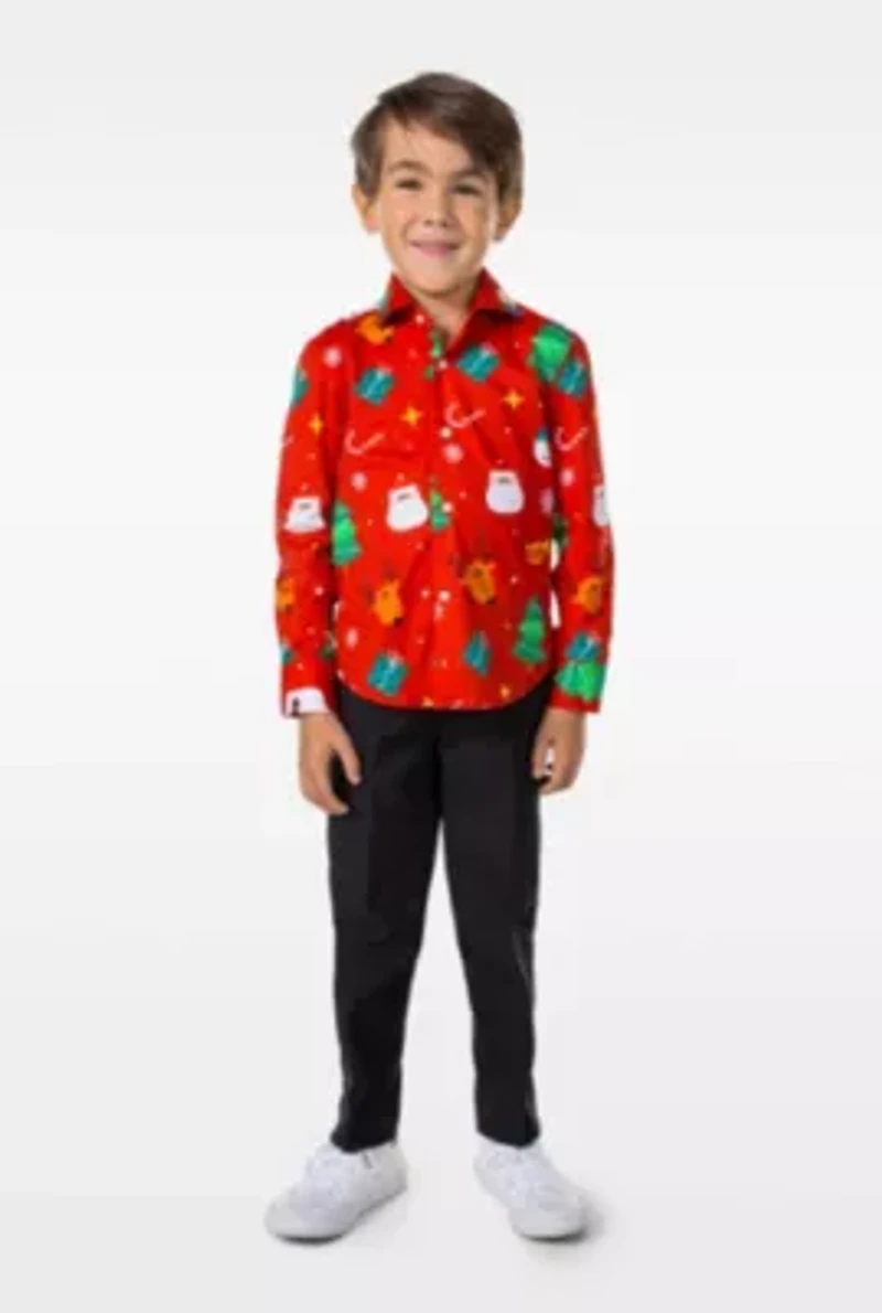 SHIRT LS Festivity Red Boys
